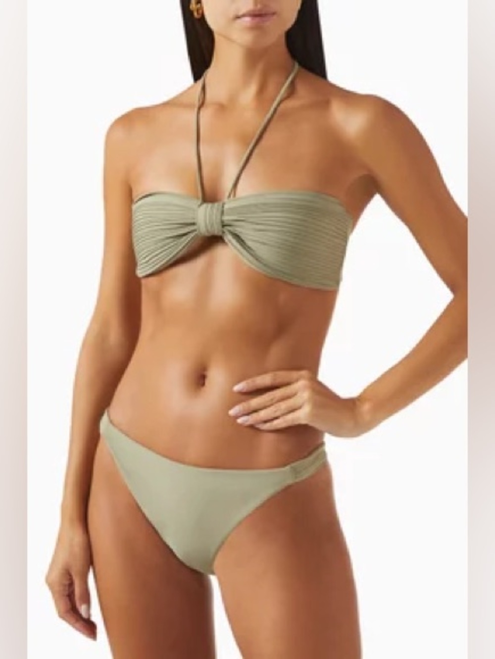 NWT Juan de Dios Tortuga Pleated Bikini Top